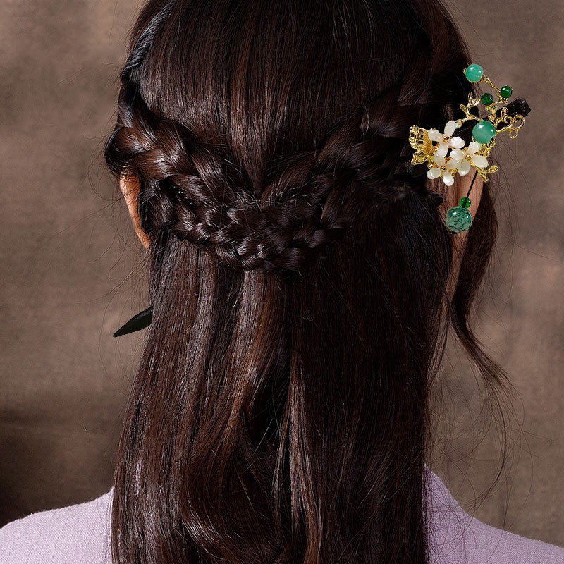 [Aishang Xinh Đẹp] Trâm Cài Tóc Tua Rua Bằng Gỗ Mun Giả Phong Cách Trung Hoa Cổ Điển Phụ Kiện Hóa Trang Hanfu