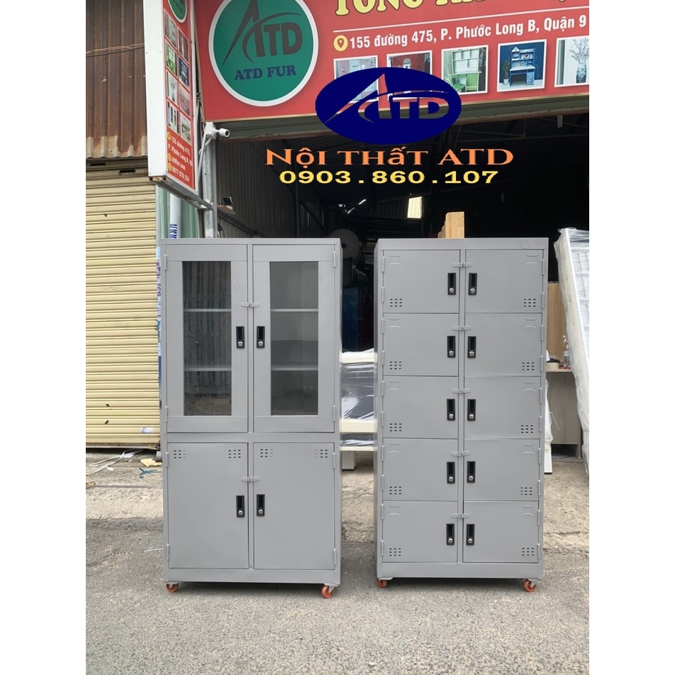 Tủ hồ sơ kính đựng tài liệu văn phòng sơn tĩnh điện cao cấp dày dặn tphcm