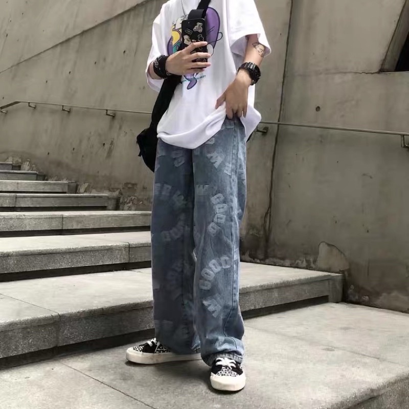 Quần jeans unisex ulzzang phong cách Hàn Quốc