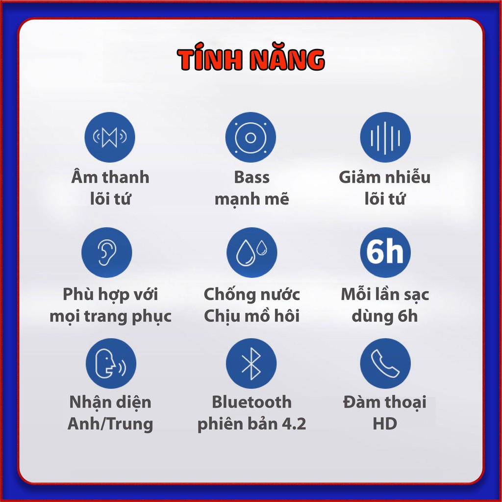 Tai nghe Thể Thao Bluetooth 5.0 không dây G-05 âm thanh chuẩn HIFI pin 6h chống nước