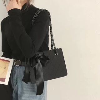 Túi xách nữ kèm nơ (đen, trắng, 2 kích cỡ)
