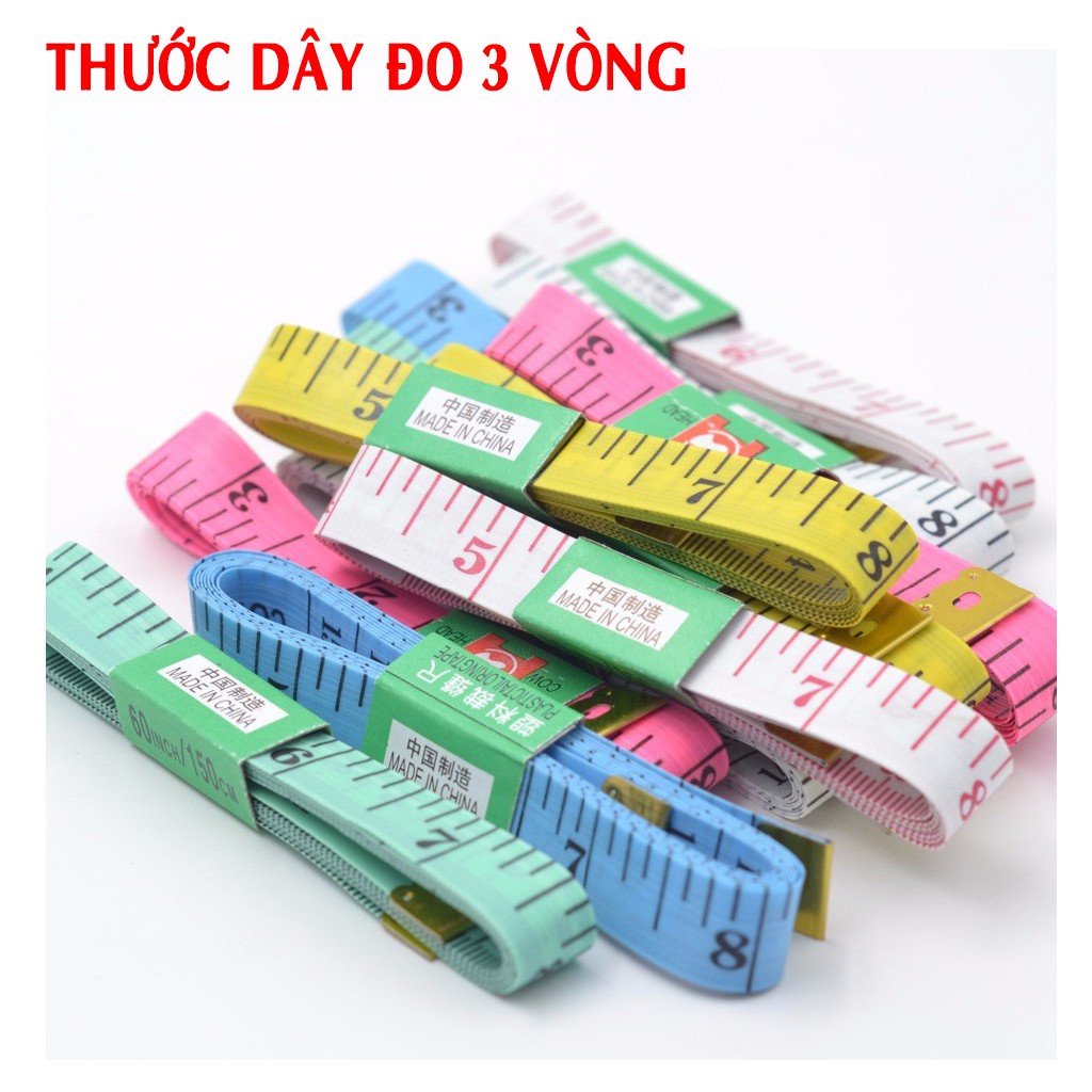 Thước Dây 1.5m Đo 3 Vòng Kiểm Tra Sức Khỏe, Đo May Đồ Đạc