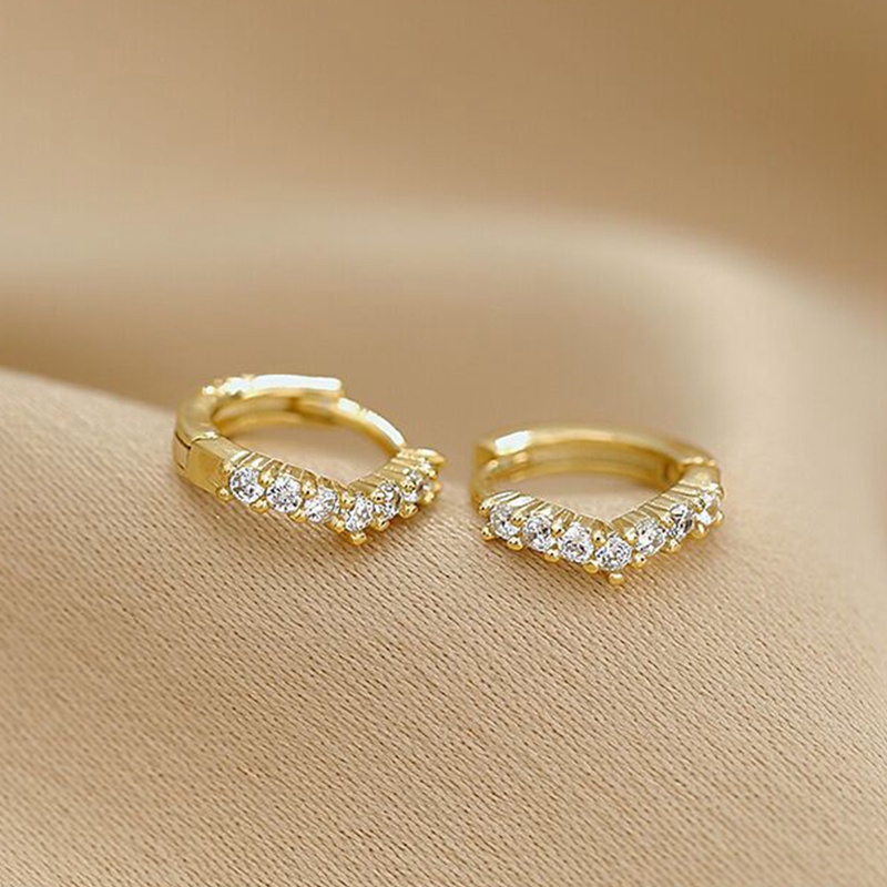 Khuyên Tai Mạ Vàng 14K Đính Đá Sang Trọng