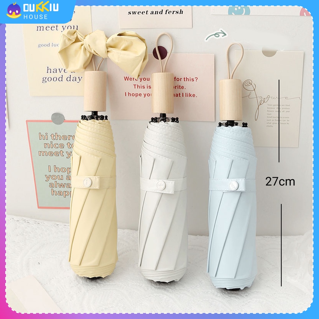 Ô dù che nắng đi mưaÔ gấp gọn ( Có Sẵn ) phủ lớp chống tia UV màu pastel Phong Cách Retro Mùa Hè siêu xinh