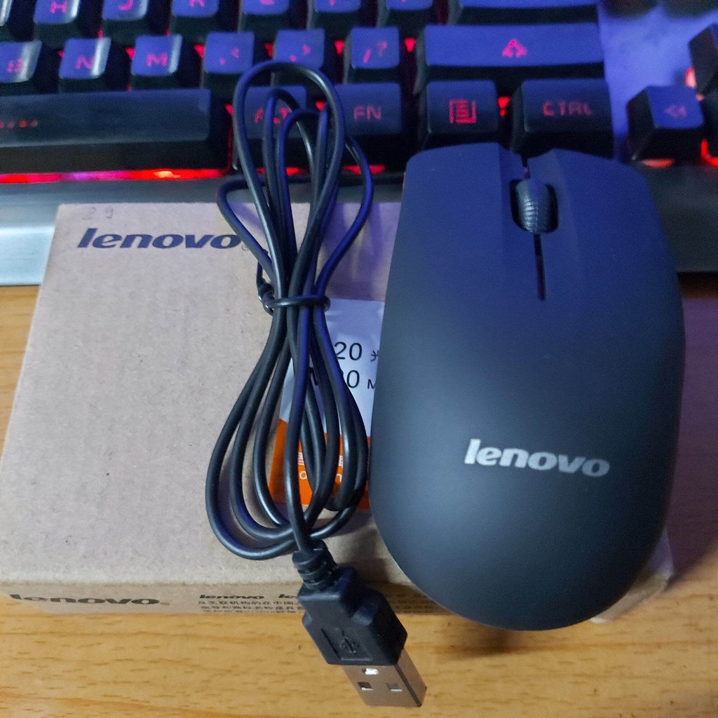 (Giá sỉ) Chuột dây máy tính Lenovo M20, chuột laptop có dây mini BH 12 tháng