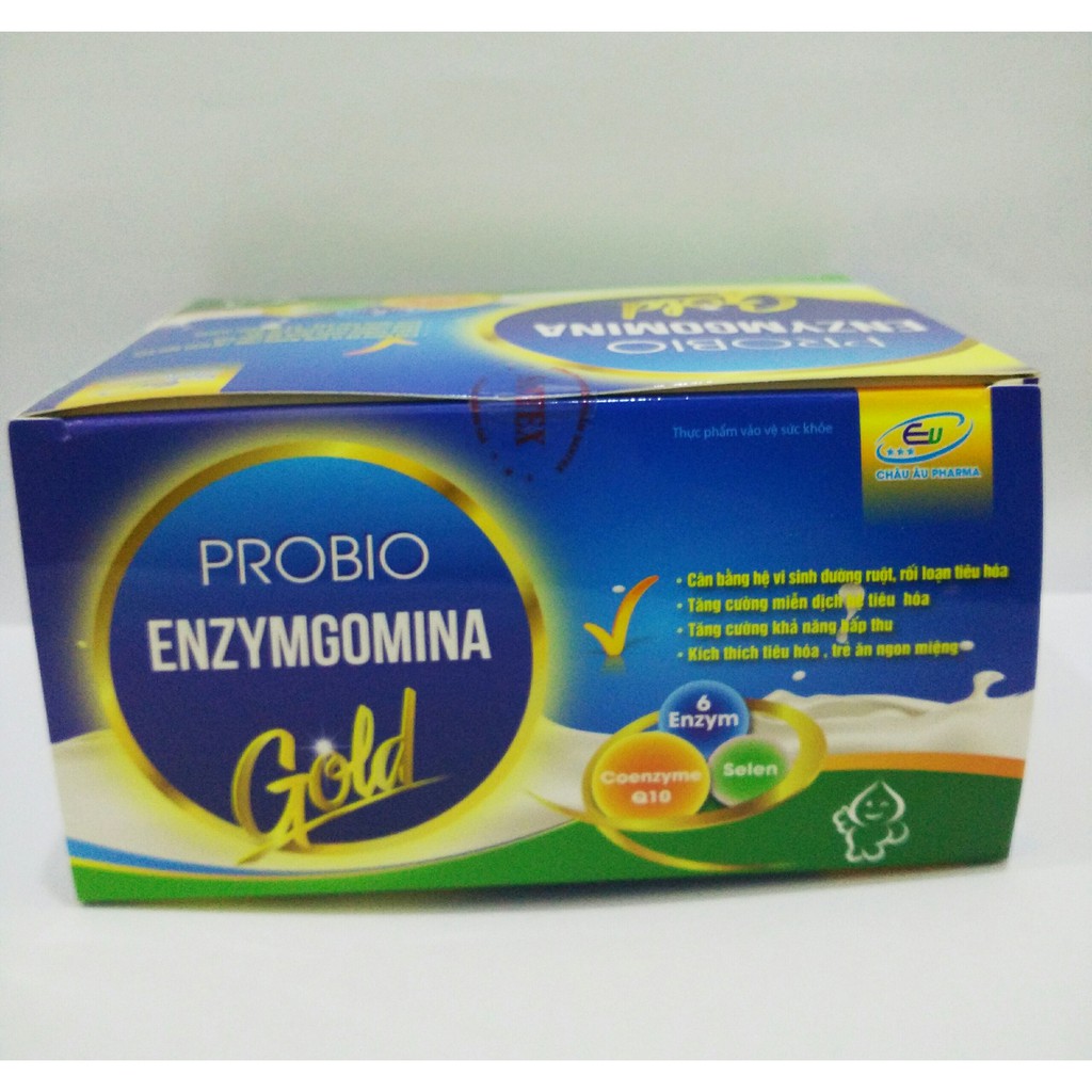 Men Vi Sinh Kết Hợp Men Tiêu Hóa Probiotics Enzymgomina Gold - Giúp Tăng Cường Miễn Dịch Hệ Tiêu Hóa - Hộp 30 Gói