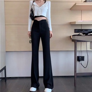 |Sẵn size M| Quần ống loe cạp cao, có ảnh thật cận chất