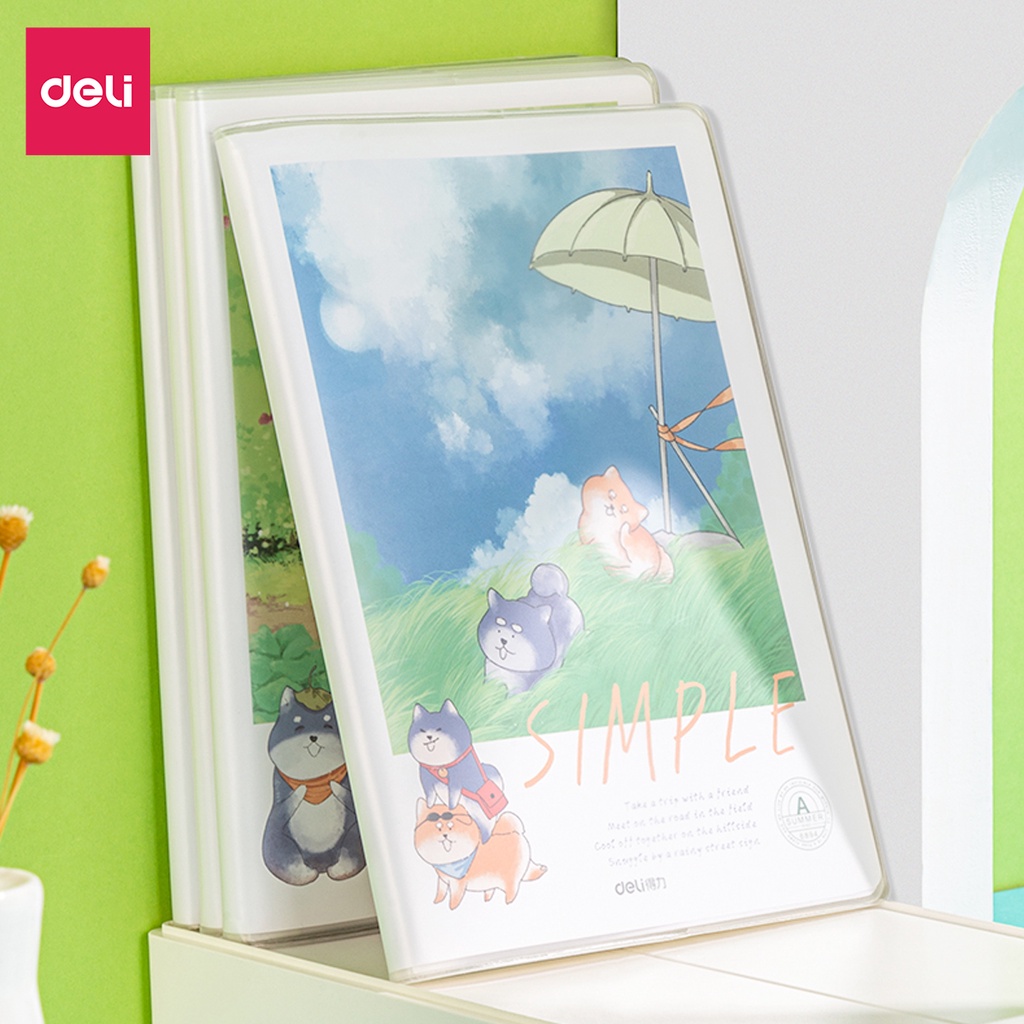 [LIFEMC02BPABAU -10% đơn 250K] Sổ tay ghi chép bìa nhựa A5 không thấm nước 144 trang họa tiết shiba vui nhộn - T3272