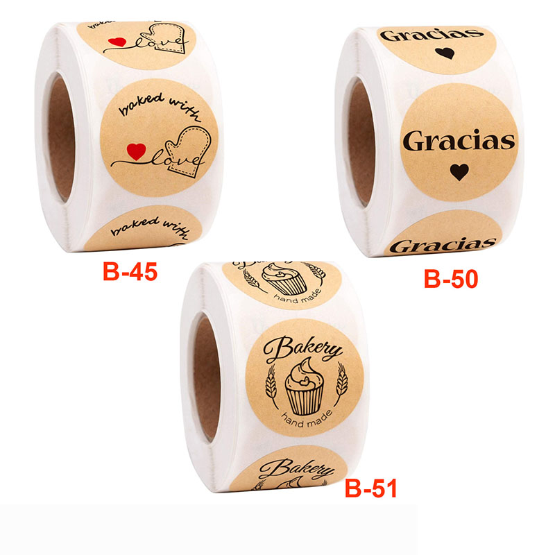 Cuộn 500 Miếng Dán Túi Bánh Làm Quà Tặng