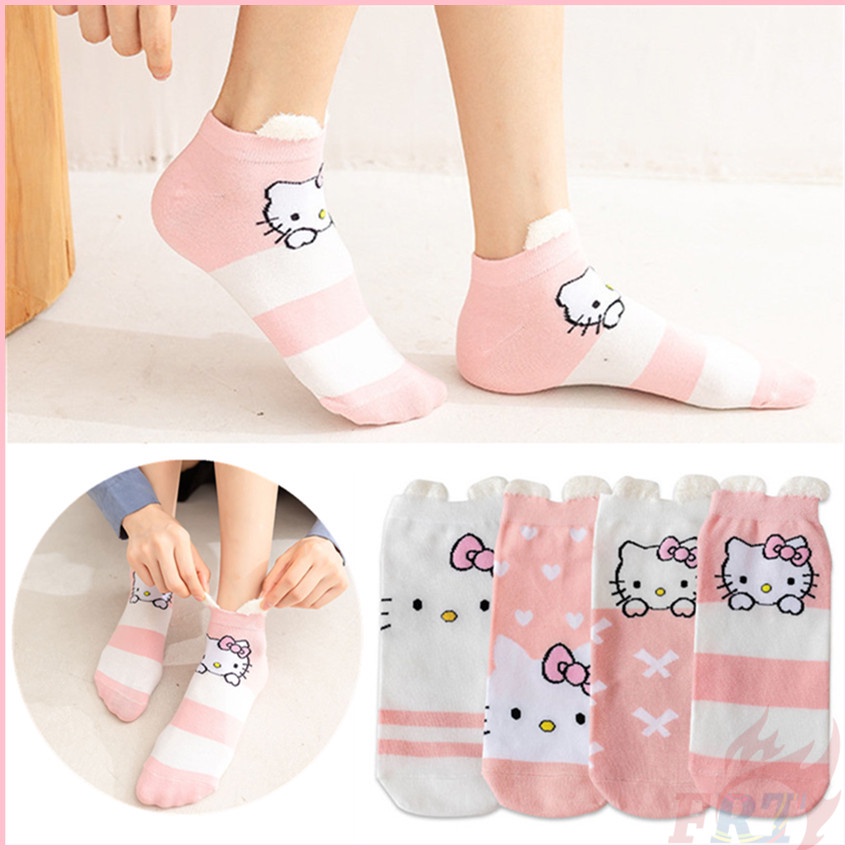 ❀ Vớ Hello Kitty ❀ 1 Đôi Tất Ngắn Thời Trang Hip Hop Đường Phố Unisex