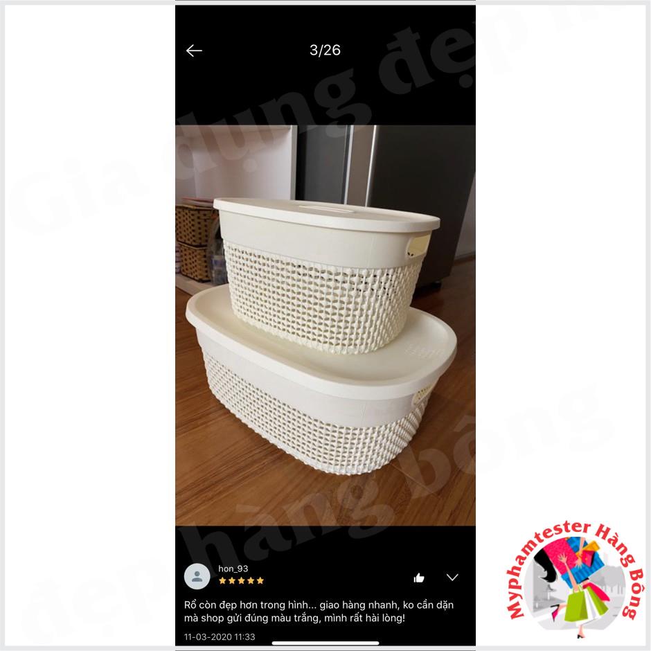 Rổ đựng đồ có nắp phong cách Hàn quốc cao cấp