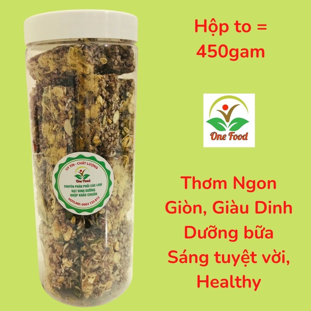 Thanh Gạo Lứt Ngũ Cốc Granola, THANH GẠO LỨT NGŨ CỐC DINH DƯỠNG CHÀ BÔNG, Bánh Dinh Dưỡng, OneFood68