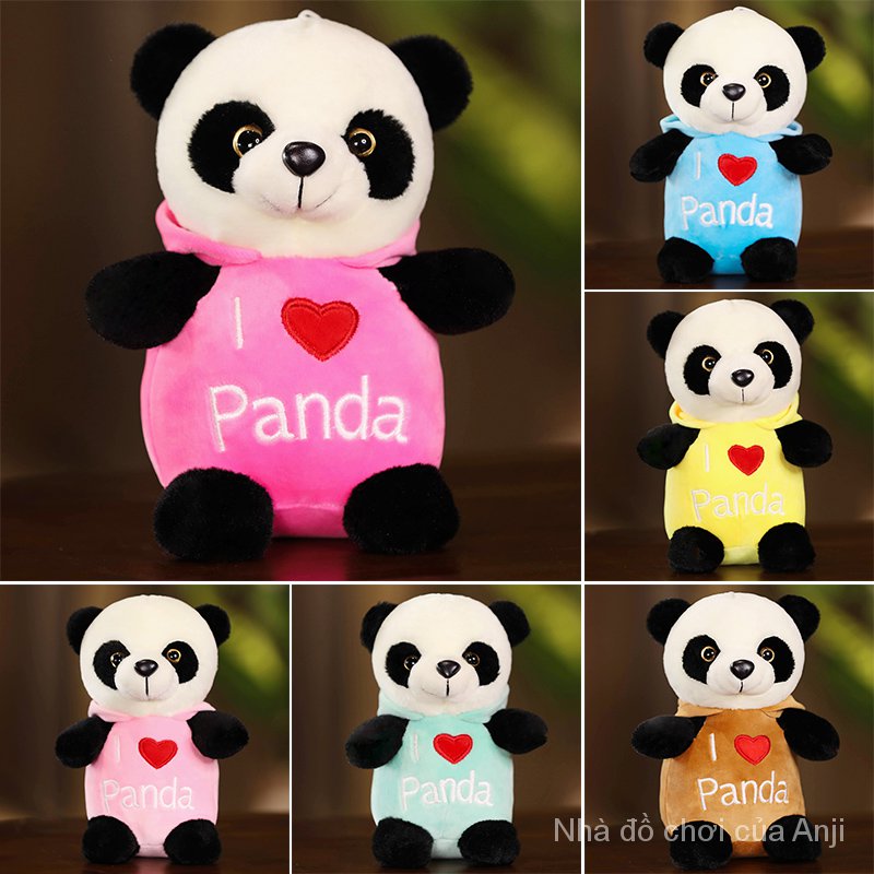 AIXINI Heart Panda Doll Panda Bear and Bodysuit Bear Plush Toys Kawaii Dress Bear Pillow Stuffed Animals Lover Birthday Gift Plushie