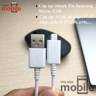 Cáp sạc nhanh micro usb samsung s6, s6 edge, s7, s7 edge, note 4, note 5, a10, j7,...
