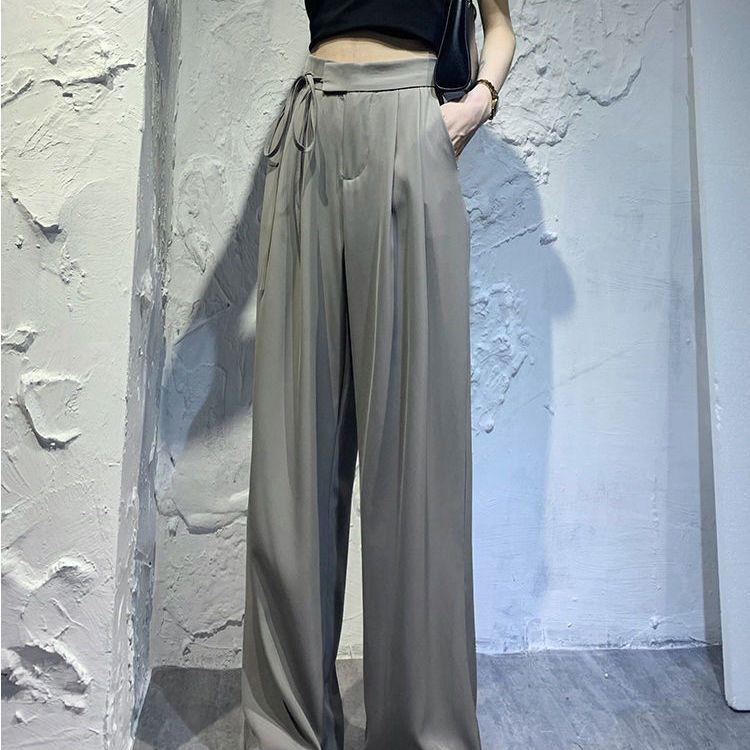 Quần Dài Ống Rộng Lưng Cao Thời Trang Xuân Thu Phong Cách Mới Cho Nữ