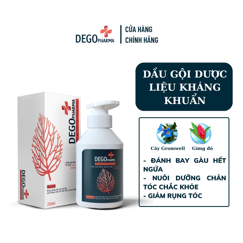 Combo Dầu Gội Xả Gừng Đỏ DEGO PHARMA 250ml - Giảm Rụng Tóc &amp; Giúp Tóc Suôn Mượt