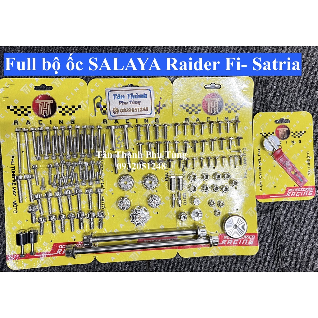Combo Full bộ ốc SALAYA Raider Fi, Satria : Ốc áo, cốt, dàn chân, tán,ốc lốc máy, ốc nhớt,... TanthanhPT