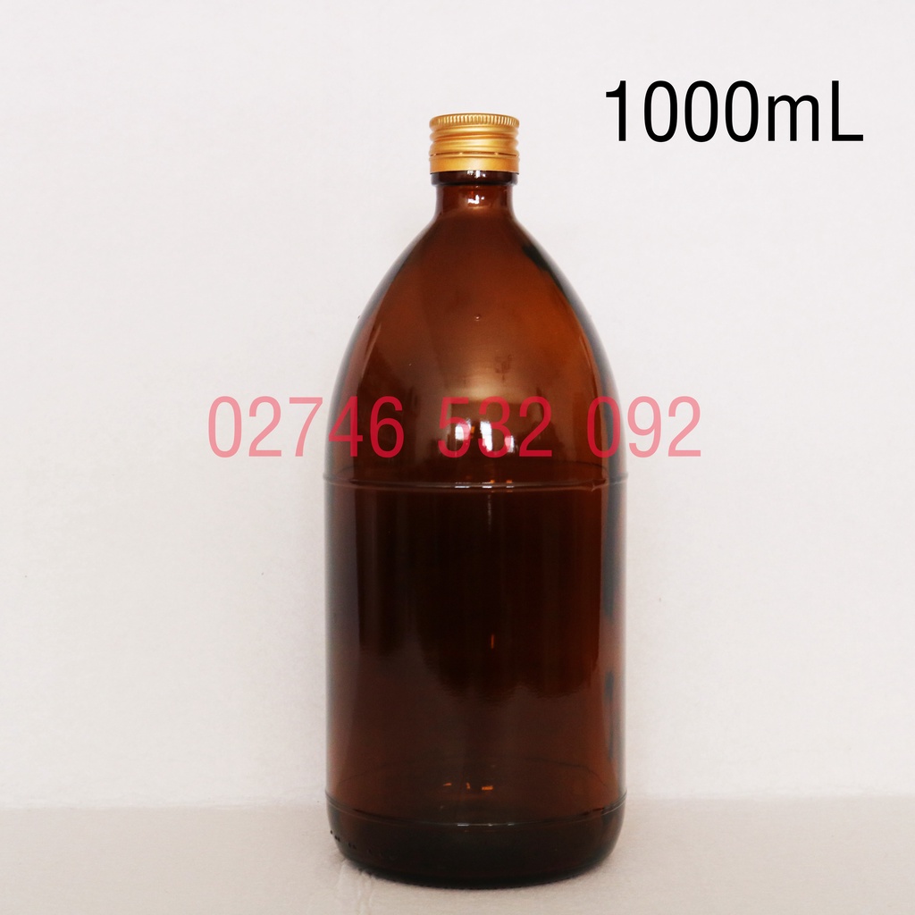 Chai Thủy Tinh Nâu 500ml và 1000ml Nắp Kim Lọai