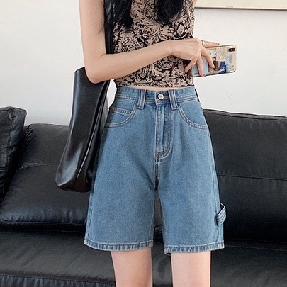 Quần short ống rộng cạp cao, quần short ống rộng phong cách C24