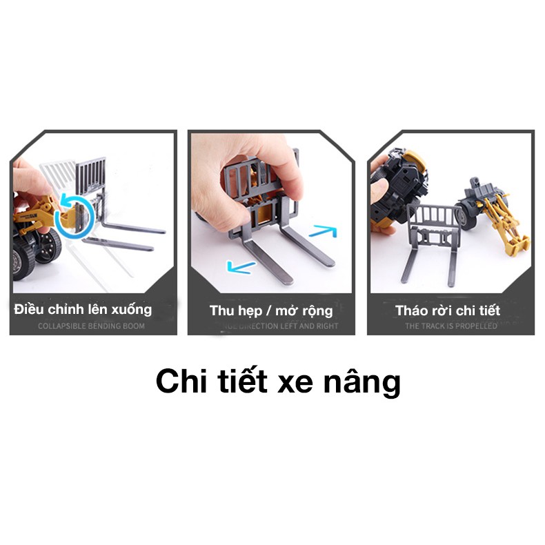 Đồ chơi mô hình xe nâng hàng KAVY cho bé, nhựa và hợp kim sắt, chi tiêt sắc sảo, bền và đẹp