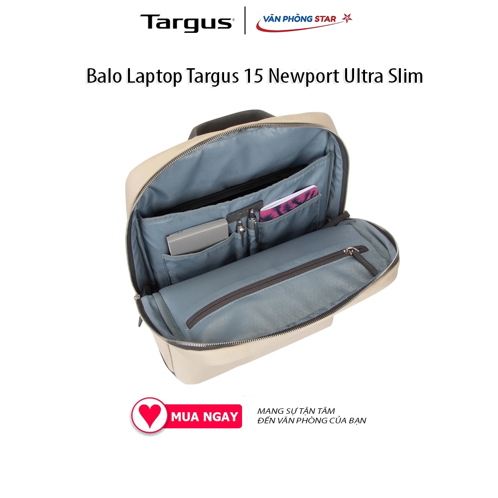 Balo Laptop 15.6 inch TARGUS Newport Ultra Slim Backpack TBB59806GL-70 chính hãng tại Vanphongstar Bảo hành 1 năm