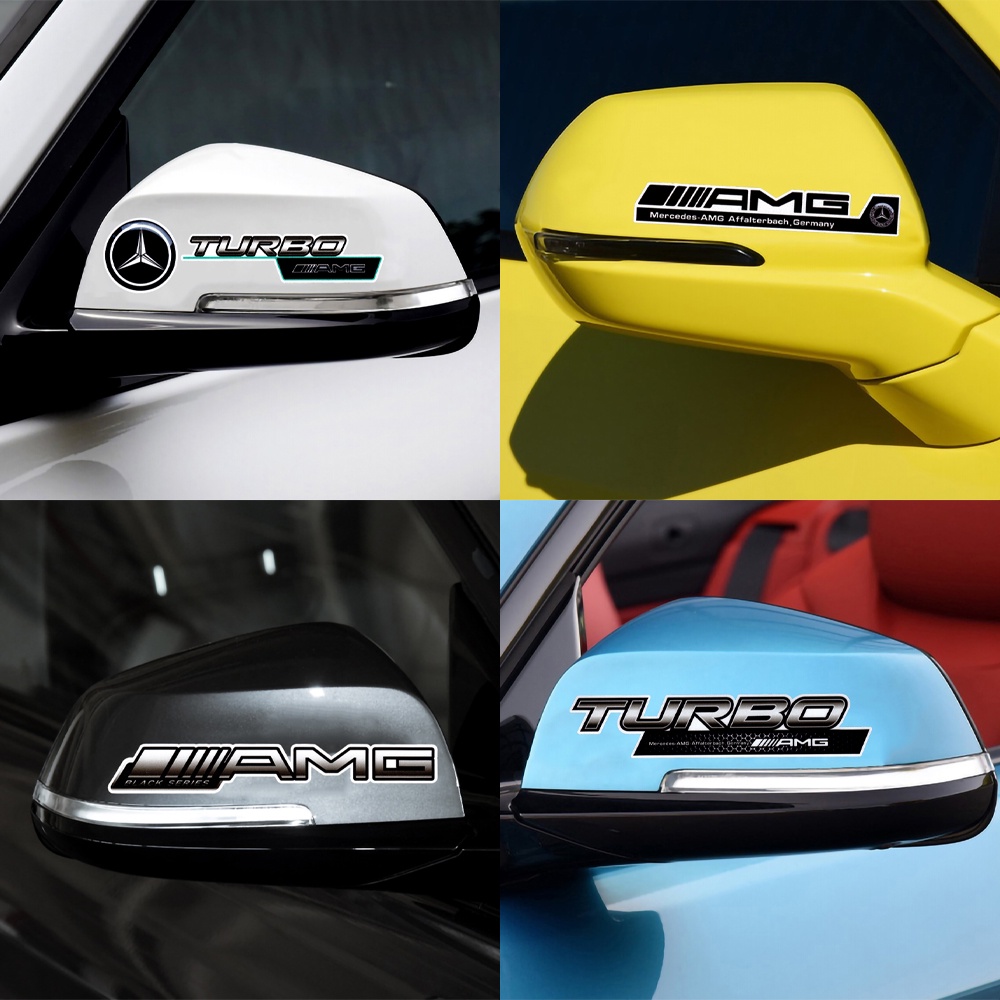 AMG Nhãn dán xe Mercedes Benz Kiếng chiếu hậu Tay nắm cửa Vô ăng Decal phản quang Phụ kiện ô tô Đối với C200 E260 S350L