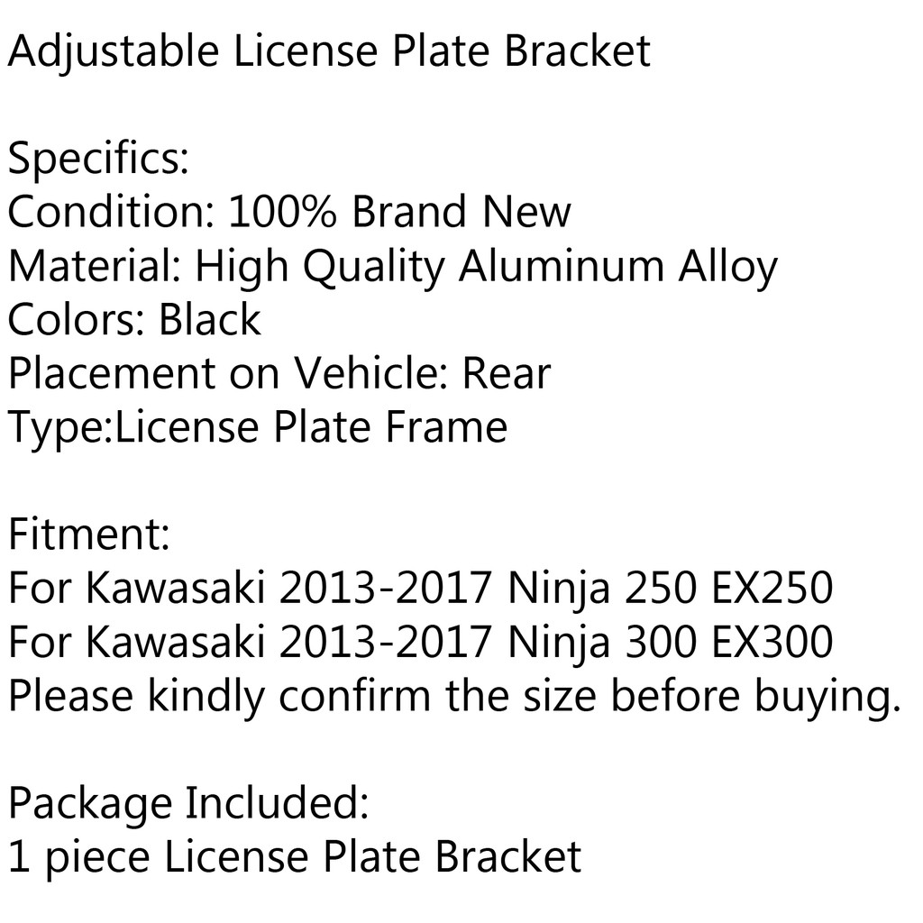 Giá Đỡ Biển Số Xe Có Đèn Led Cho for kawasaki Ninja 250 / 300 2013-2017