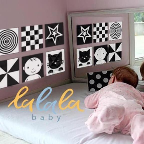 Bộ 6 thẻ dán tường KÍCH THÍCH THỊ GIÁC cho bé sơ sinh lalala baby giúp bé phát triển toàn diện