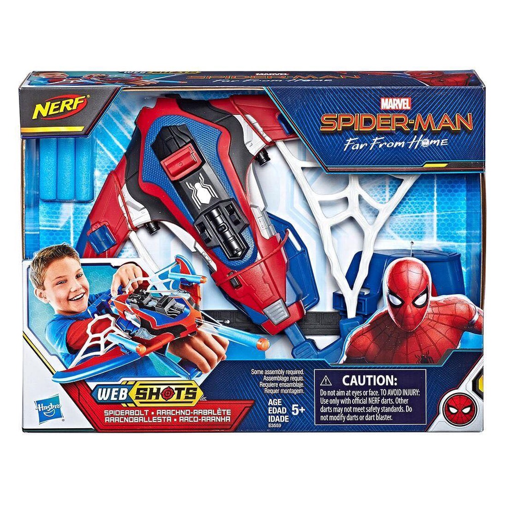 Cung tên đồ chơi spider man người nhện nerf chính hãng fullbox cho bé trai,gái