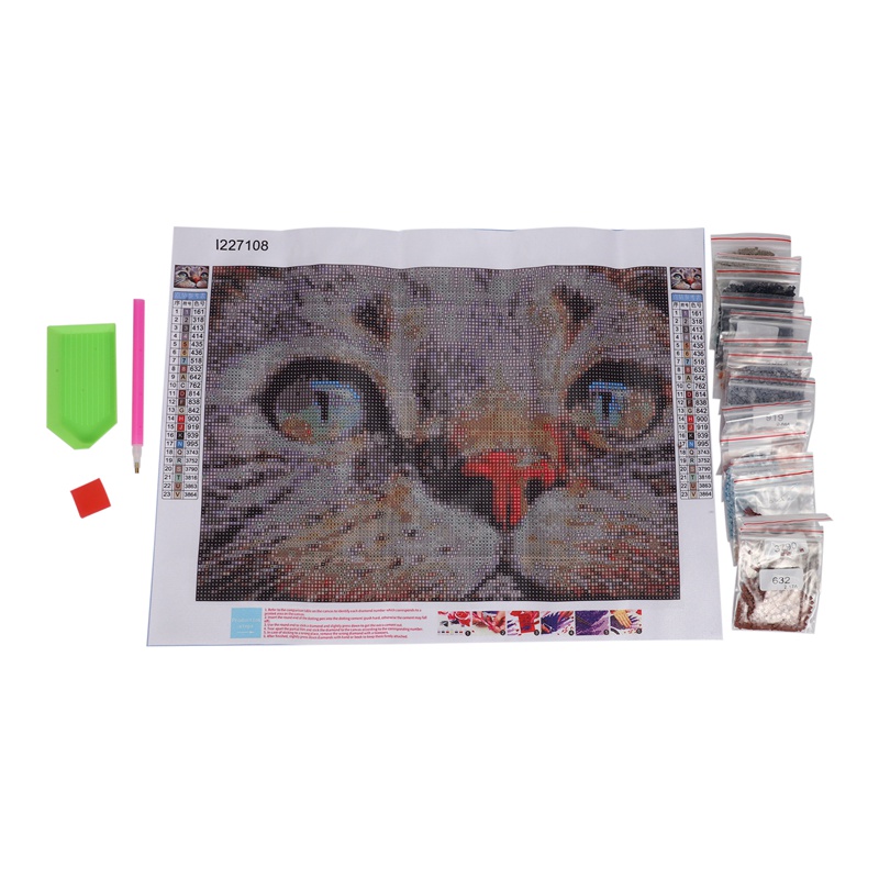 [In Stock]Full Drill Square Diamond 5D Diy Diamond Painting"Cat Face"Diamond Embroidery Cross Stitch Rhinestone Painting