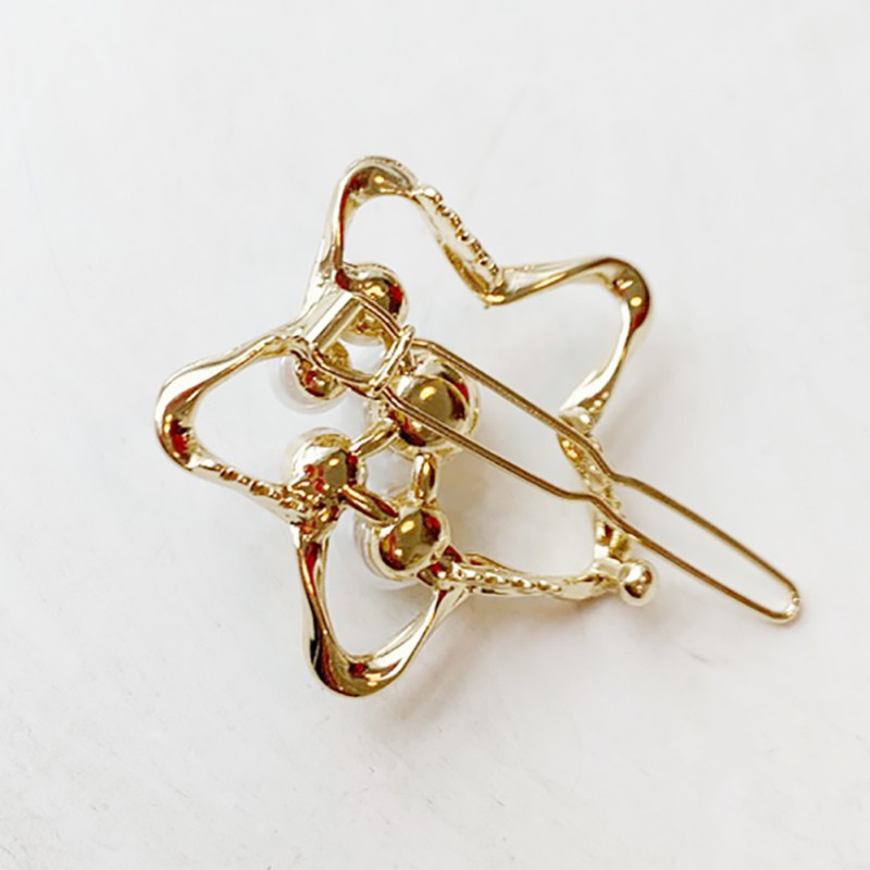 Kẹp tóc đính hạt giả ngọc trai phong cách Hàn Quốc