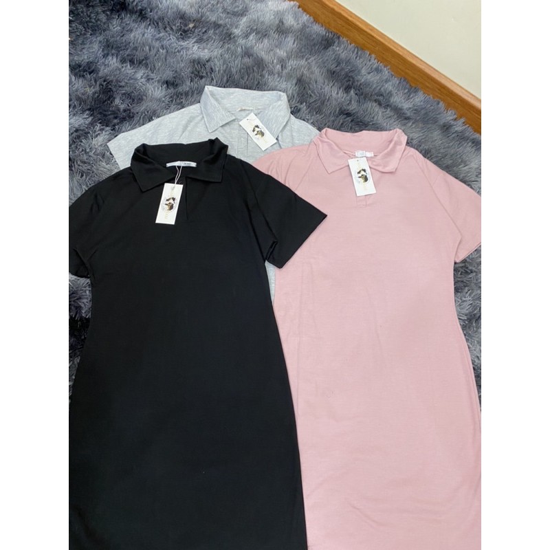 Váy suông cotton POLO Cổ bẻ trơn 3 màu