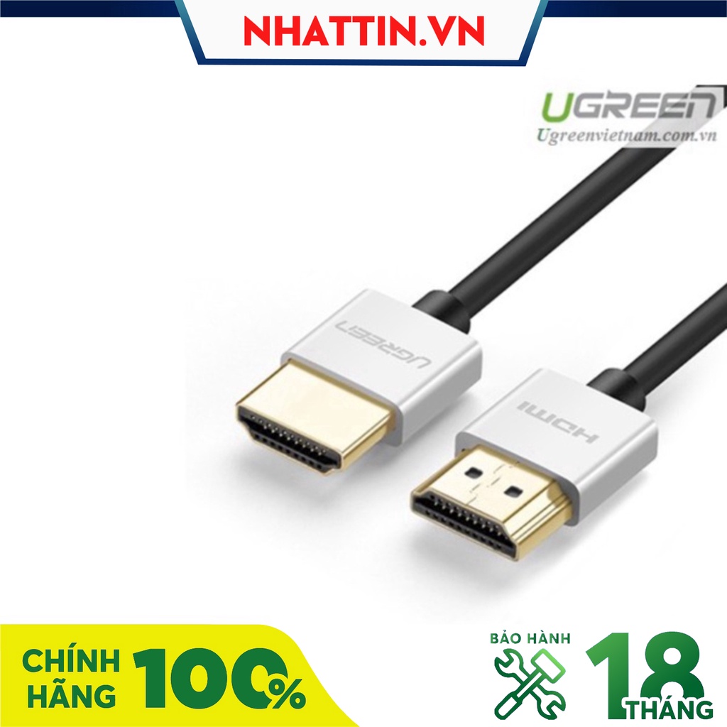 Cáp HDMI 2.0 siêu mỏng hỗ trợ 4K, 3D Chính hãng Ugreen cao cấp - Phân Phối Chính Hãng