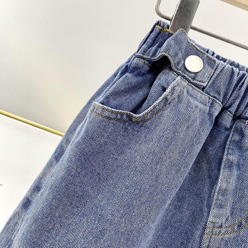 Quần Short Denim Dáng Rộng Thời Trang Mùa Hè 2022 Mới Mẻ Cho Bé Gái