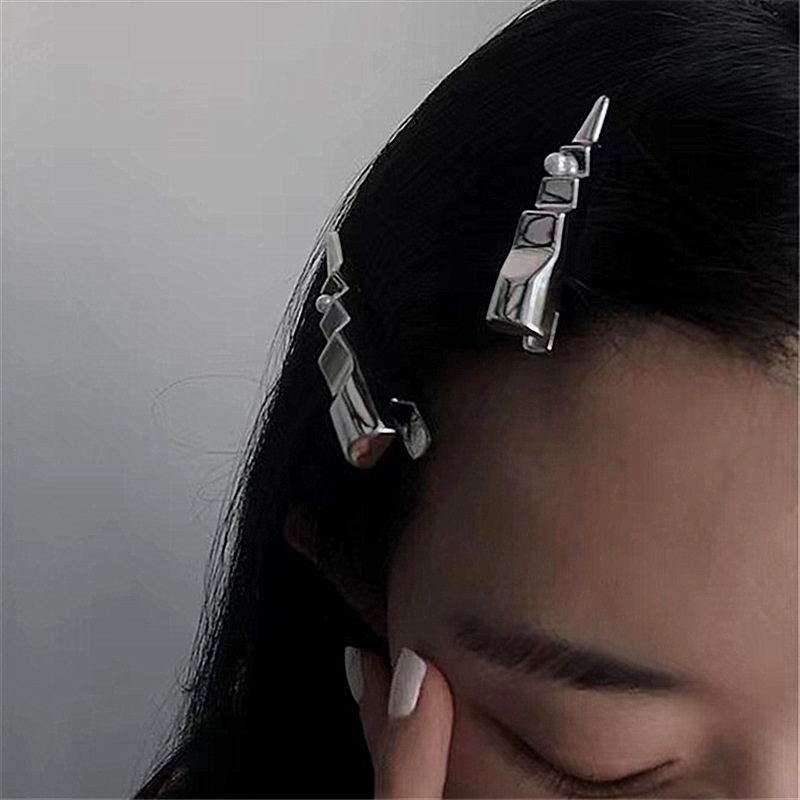 Kẹp Tóc Kim Loại Đính Ngọc Trai Đơn Giản Thời Trang