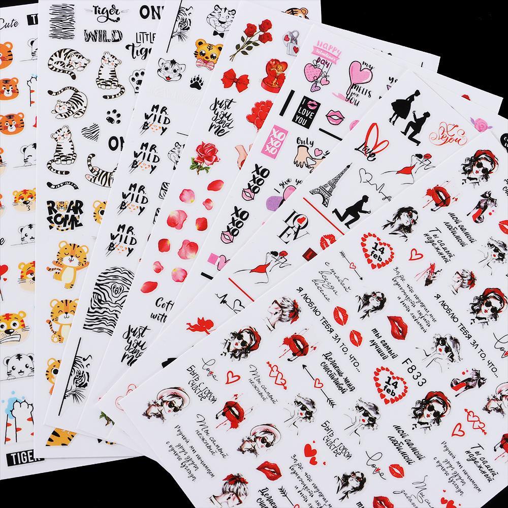 .Miếng Dán Trang Trí Móng Tay Mừng Năm Mới Xinh Xắn Đáng Yêu