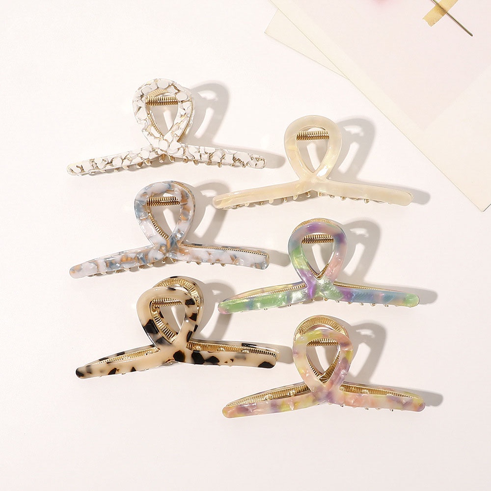 Kẹp tóc kiểu chữ thập bằng nhựa resin cỡ lớn cổ điển thời trang cho nữ