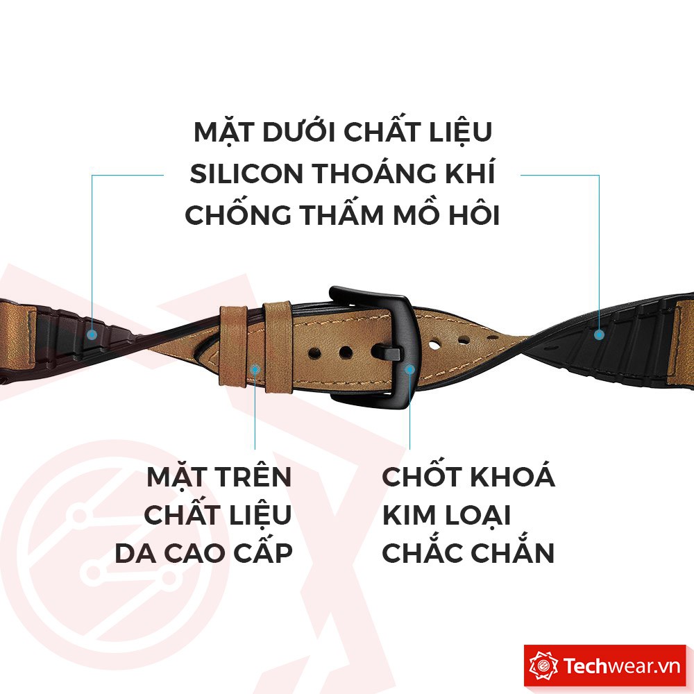 Dây da cho đồng hồ Ticwatch Pro E2 S2 Huawei watch GT 2 Honor magic Samsung gear size 2