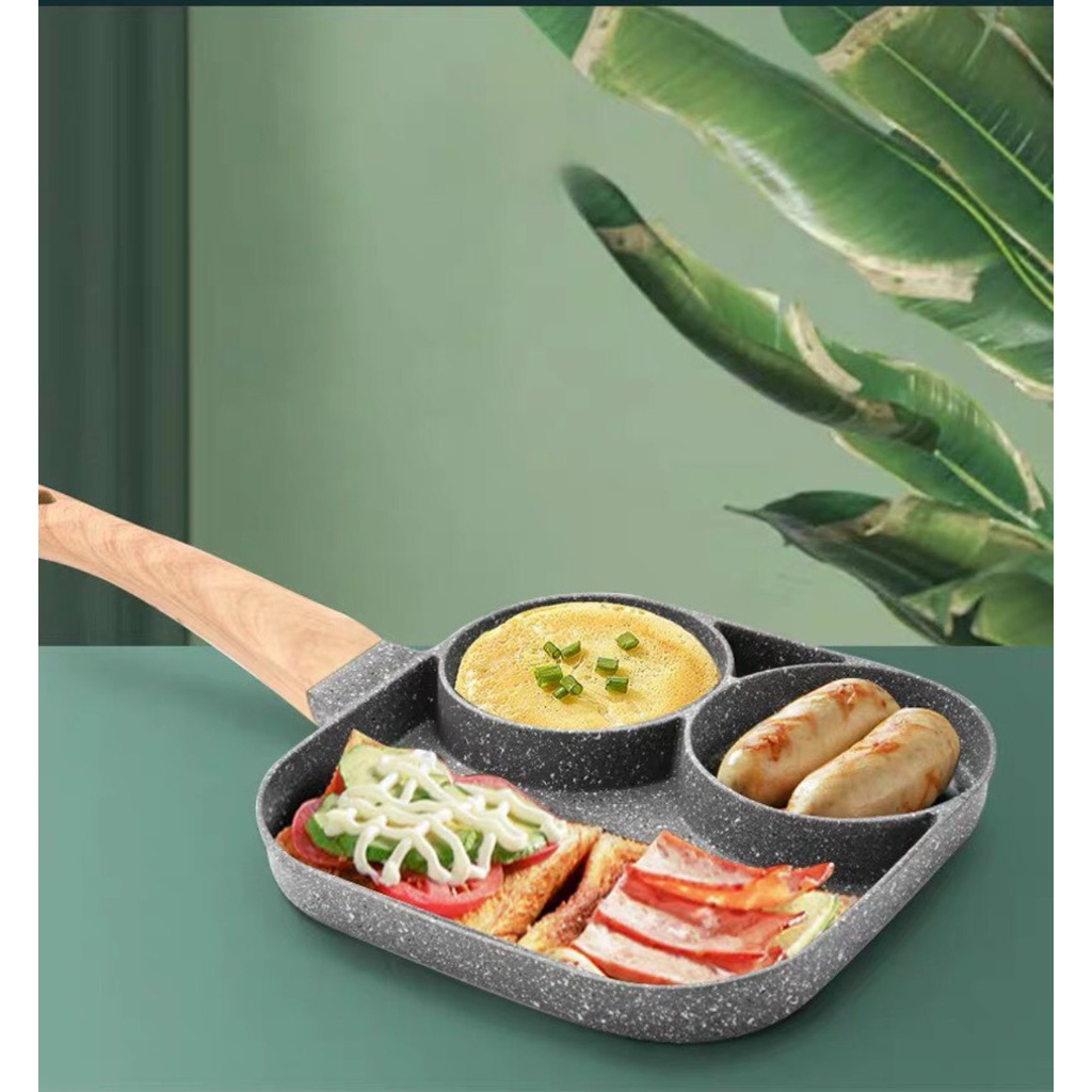 [Mẫu Mới]Chảo chống dính chia 3 - 4 ngăn chiên rán đa năng tiện dụng NẤU BẾP TỪ VÀ BẾP GA