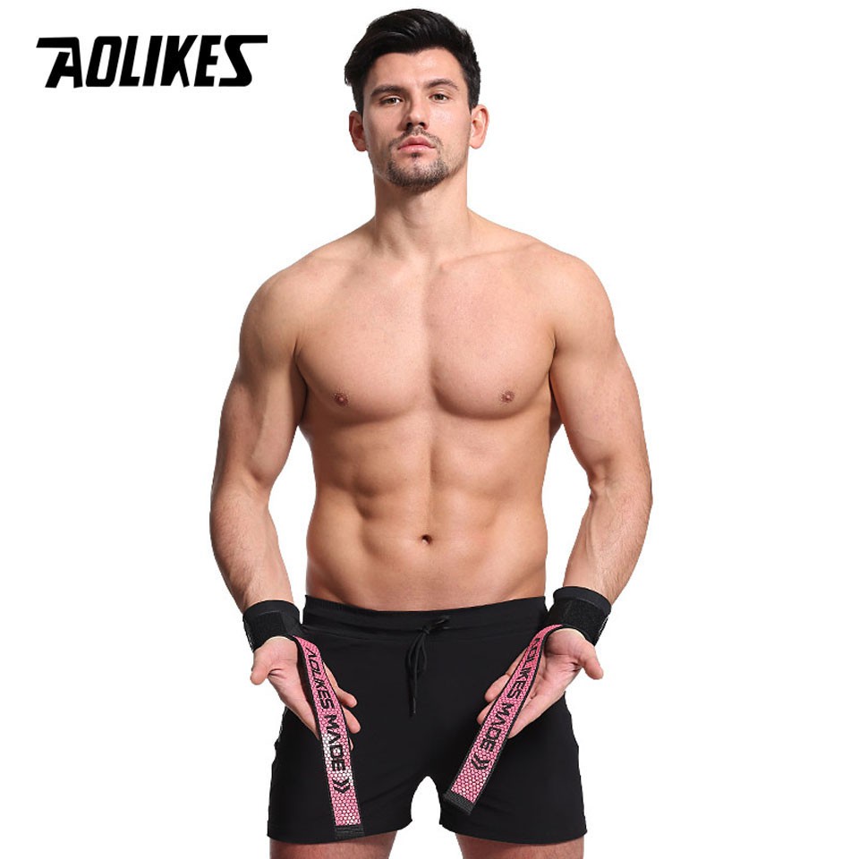 Dây Kéo Lưng Tập Gym Kết Hợp Quấn Cổ Tay Bản Cải Tiến Aolikes Lifting Straps (1 Đôi) 7633