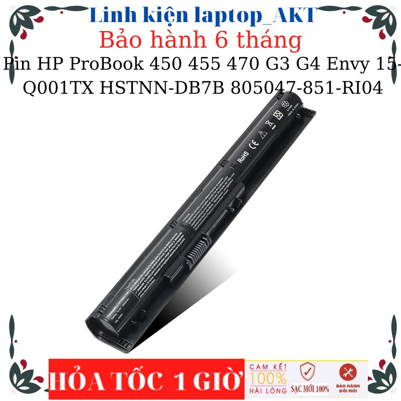 Pin  HP ProBook 450 G3 455 G3 470 G3 450 G4 455 G4 470 G4 Envy 15-Q001TX HSTNN-DB7B 805294-001 805047-851-RI04