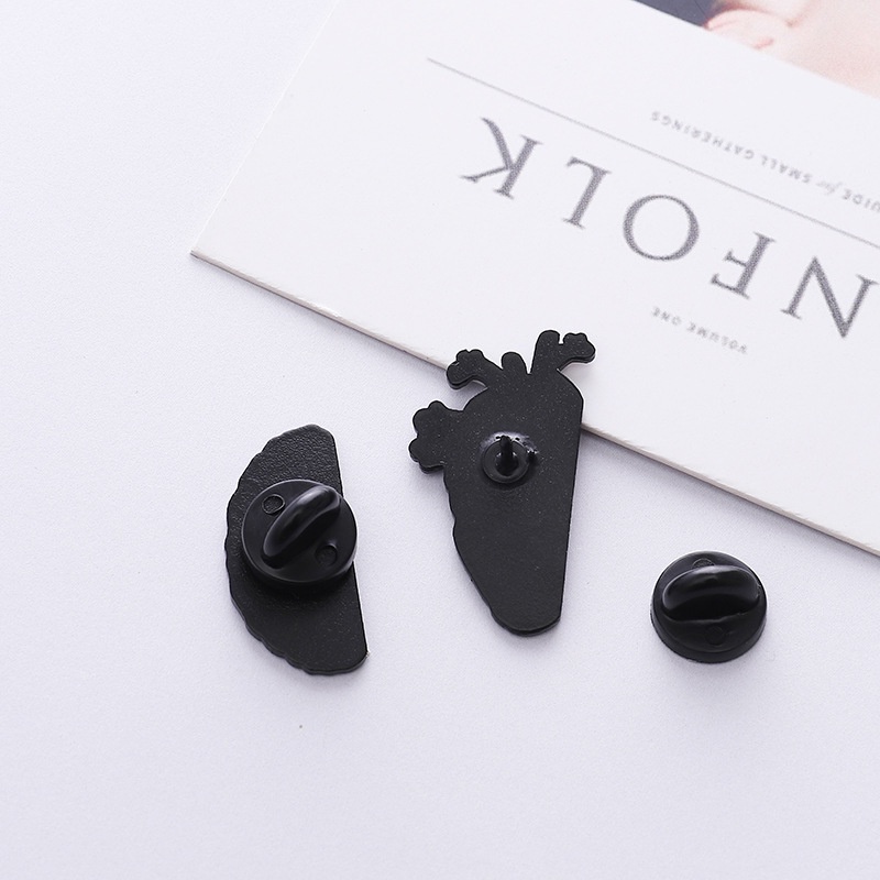 Ghim cài áo QIHE JEWELRY hình trái tim/ đầu lâu/ cầu vồng nhiều kiểu dáng sáng tạo làm phụ kiện quà tặng