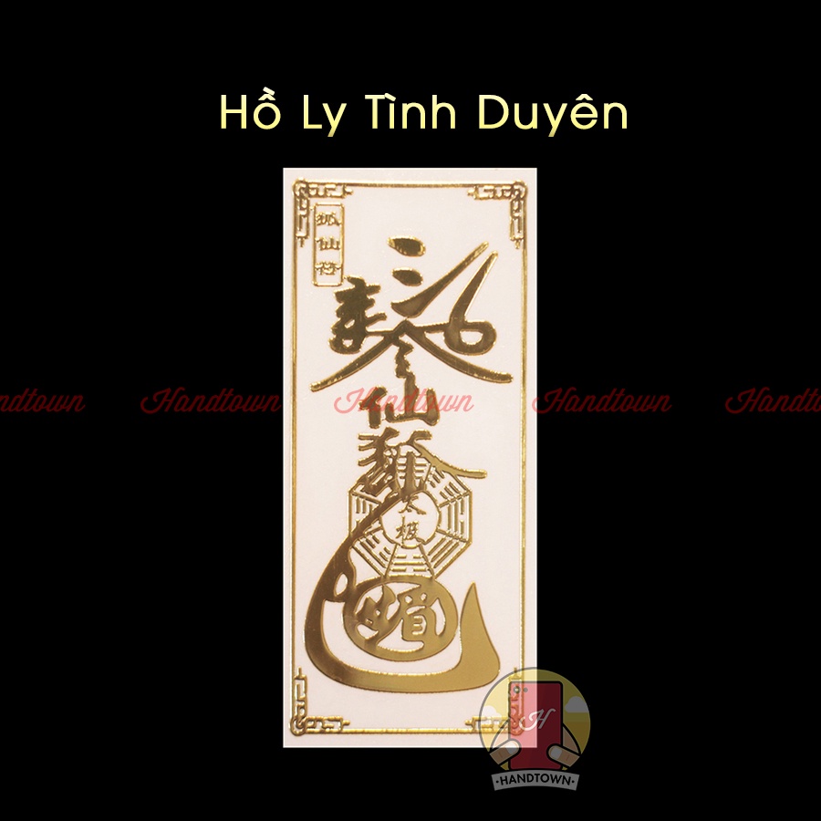[COMBO] Bộ 4 Linh Phù Tài Lộc - May Mắn Bình An - Tình Duyên Thếp Vàng Dán Điện Thoại Máy Tính Bỏ Ví Handtown