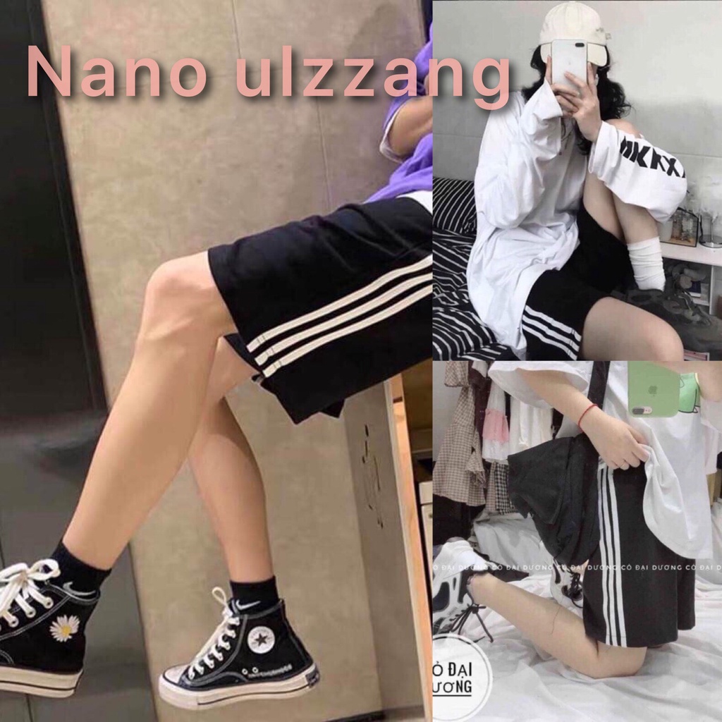 QUẦN SHORT 3 SỌC BASIC PHONG CÁCH HÀN QUỐC-Quấn lửng sọc Unisex nam nữ thể thao