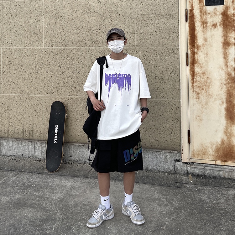 Áo Thun Ngắn Tay In Chữ Thời Trang Mùa Hè Dành Cho Nam