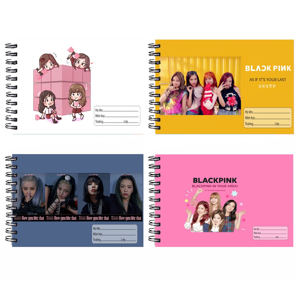 Vở vẽ blackpink lò xo A5 VV5I2 20 tờ thần tượng kpop blink hoạt hình cute dễ thương