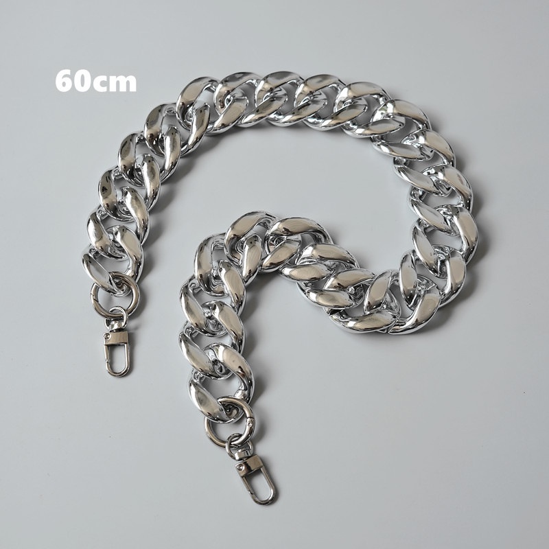 Dây Đeo Túi Xách Bằng Acrylic Màu Bạc Thời Trang