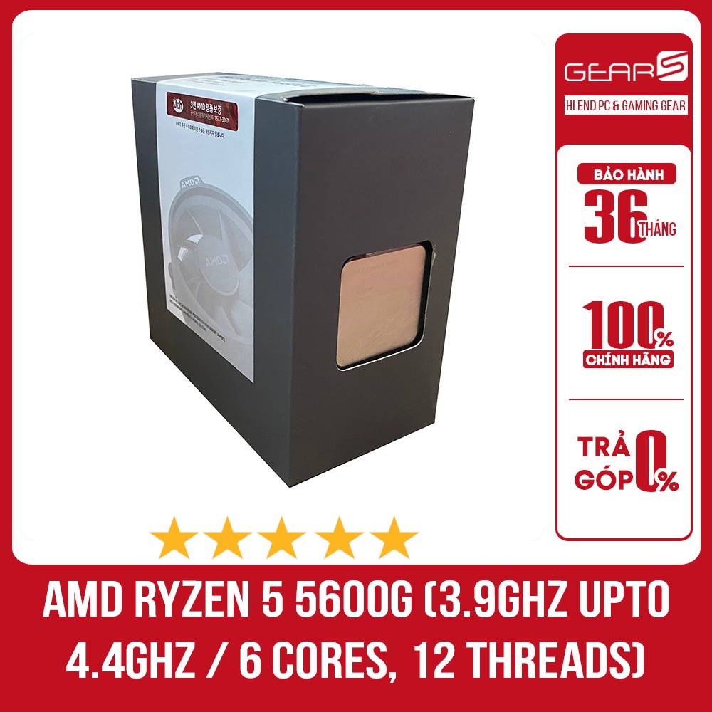 CPU AMD RYZEN 5 5600G ( 6 CORES 12 THREAD 3.9GHZ BOOST 4.4GHZ 16MB CACHE ) - Bảo hành 36 Tháng Box Nhập thumbnail
