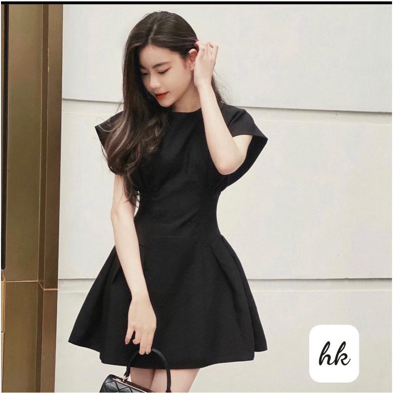 Váy kaki chiết eo 2 màu dễ mặc