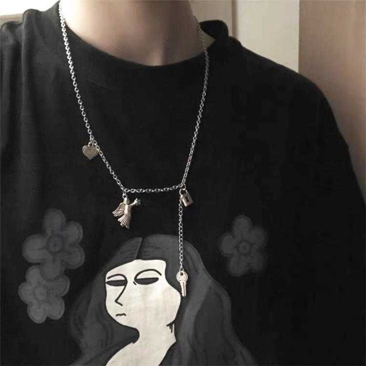 Dây Chuyền Mặt Ổ Khóa / Chìa Khóa / Trái Tim / Ngôi Sao 22125 Thời Trang Cho Nam Và Nữ